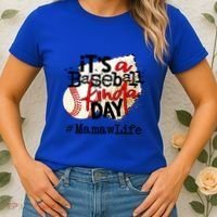 Its A Baseball Kinda Day Gift Baseball Mamaw Life Great Gift Women's T-Shirt thumb 2