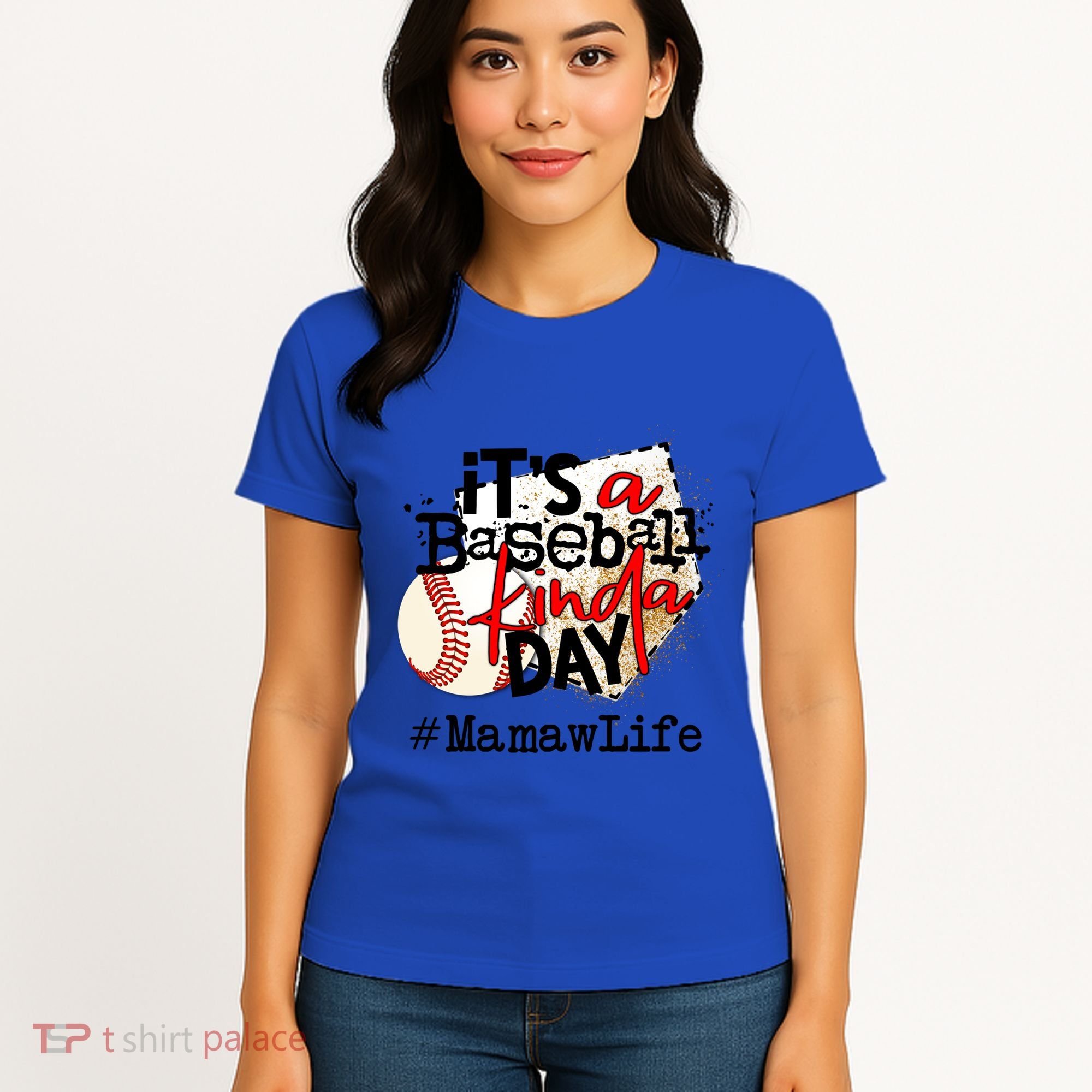 Its A Baseball Kinda Day Gift Baseball Mamaw Life Great Gift Women's T-Shirt
