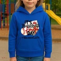 Its A Baseball Kinda Day Gift Baseball Mamaw Life Great Gift Kids Hoodie thumb 3