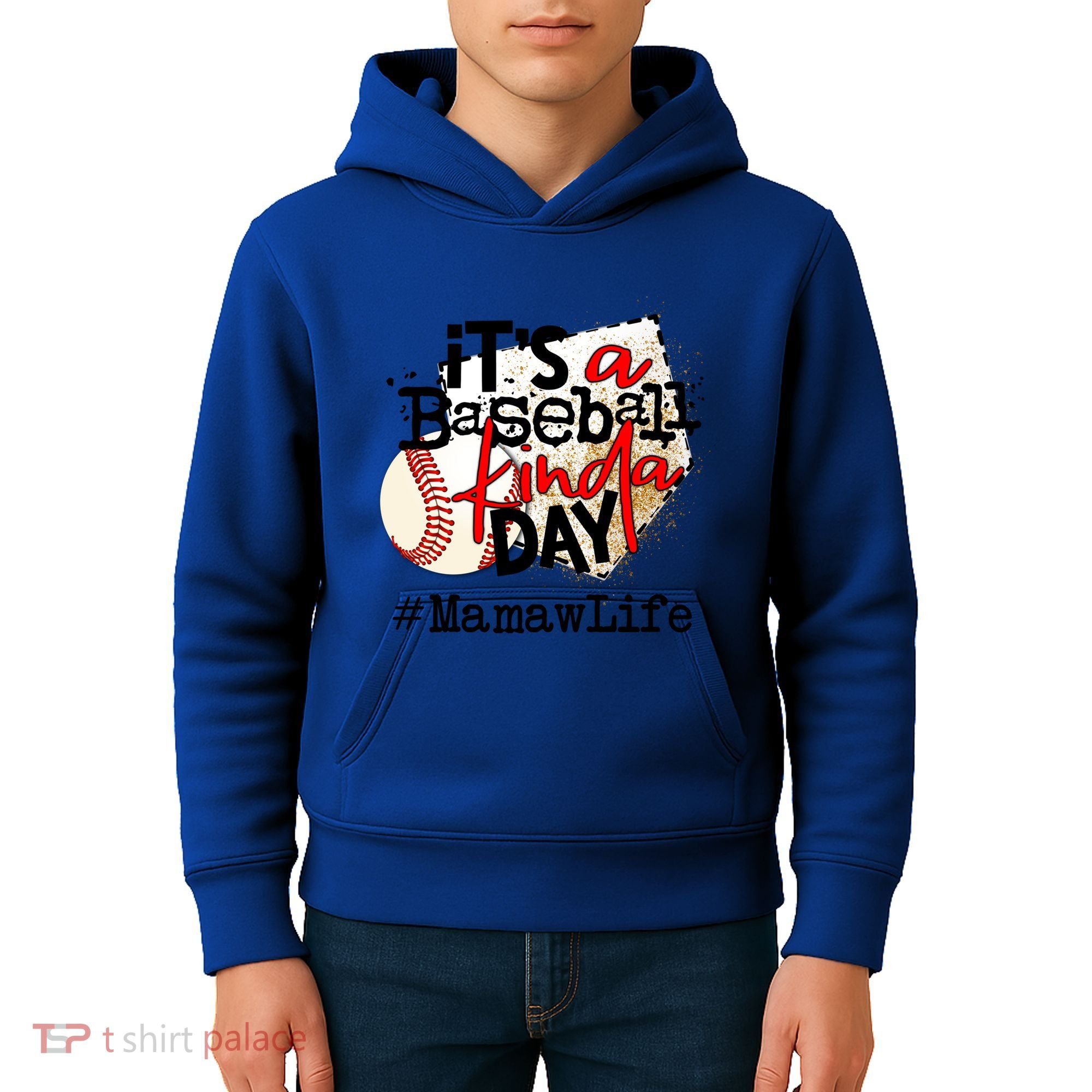 Its A Baseball Kinda Day Gift Baseball Mamaw Life Great Gift Kids Hoodie