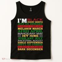 I Am Black Every Month Shirt Black History Month Tank Top thumb 2