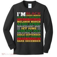 I Am Black Every Month Shirt Black History Month Kids Long Sleeve Shirt thumb 0