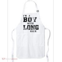 I'm A Boy With Long Hair Funny Long Hair Boy Cool Apron thumb 0