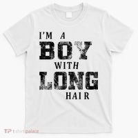 I'm A Boy With Long Hair Funny Long Hair Boy Cool T-Shirt thumb 0