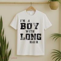 I'm A Boy With Long Hair Funny Long Hair Boy Cool T-Shirt thumb 2
