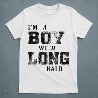 I'm A Boy With Long Hair Funny Long Hair Boy Cool T-Shirt thumb 5