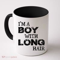I'm A Boy With Long Hair Funny Cool Long Hair Coffee Mug thumb 0