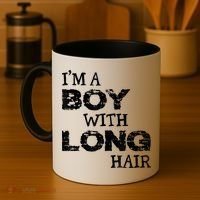 I'm A Boy With Long Hair Funny Cool Long Hair Coffee Mug thumb 4