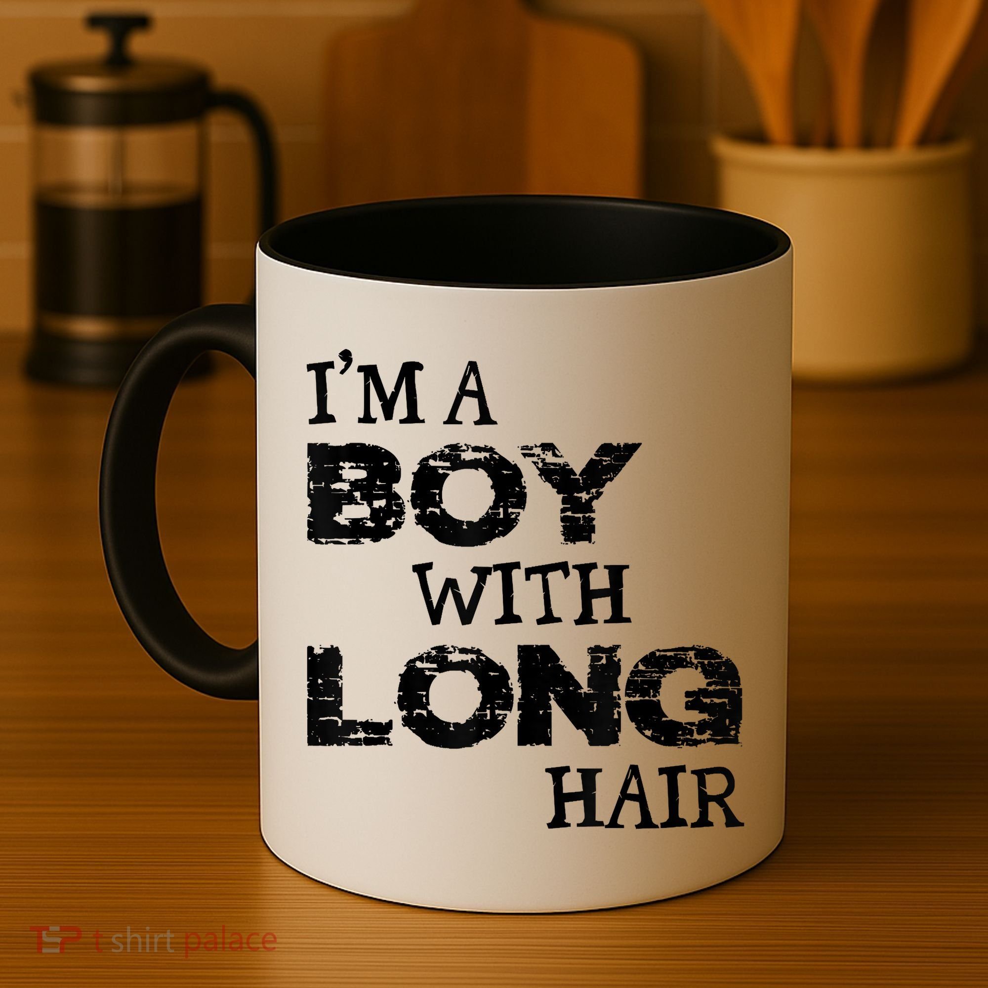 I'm A Boy With Long Hair Funny Cool Long Hair Coffee Mug