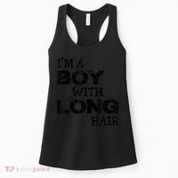 I'm A Boy With Long Hair Funny Cool Long Hair Women's Tank Top thumb 0