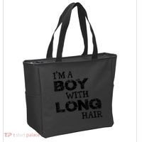 I'm A Boy With Long Hair Funny Cool Long Hair Tote Bag thumb 2