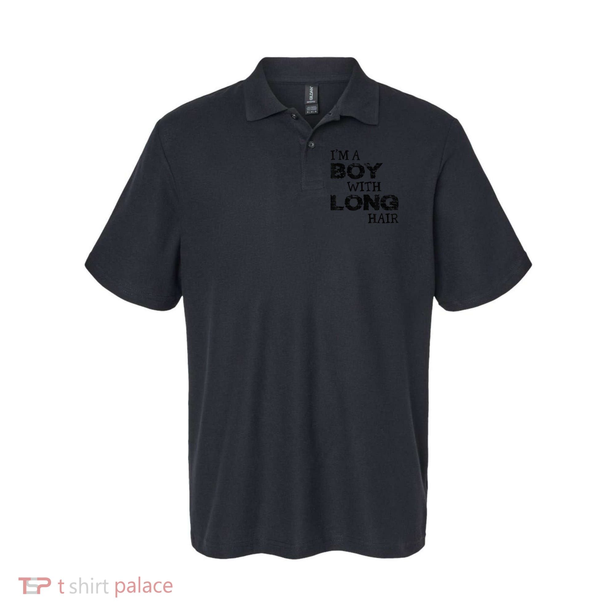 I'm A Boy With Long Hair Funny kid boy Cool Long Hair Polo