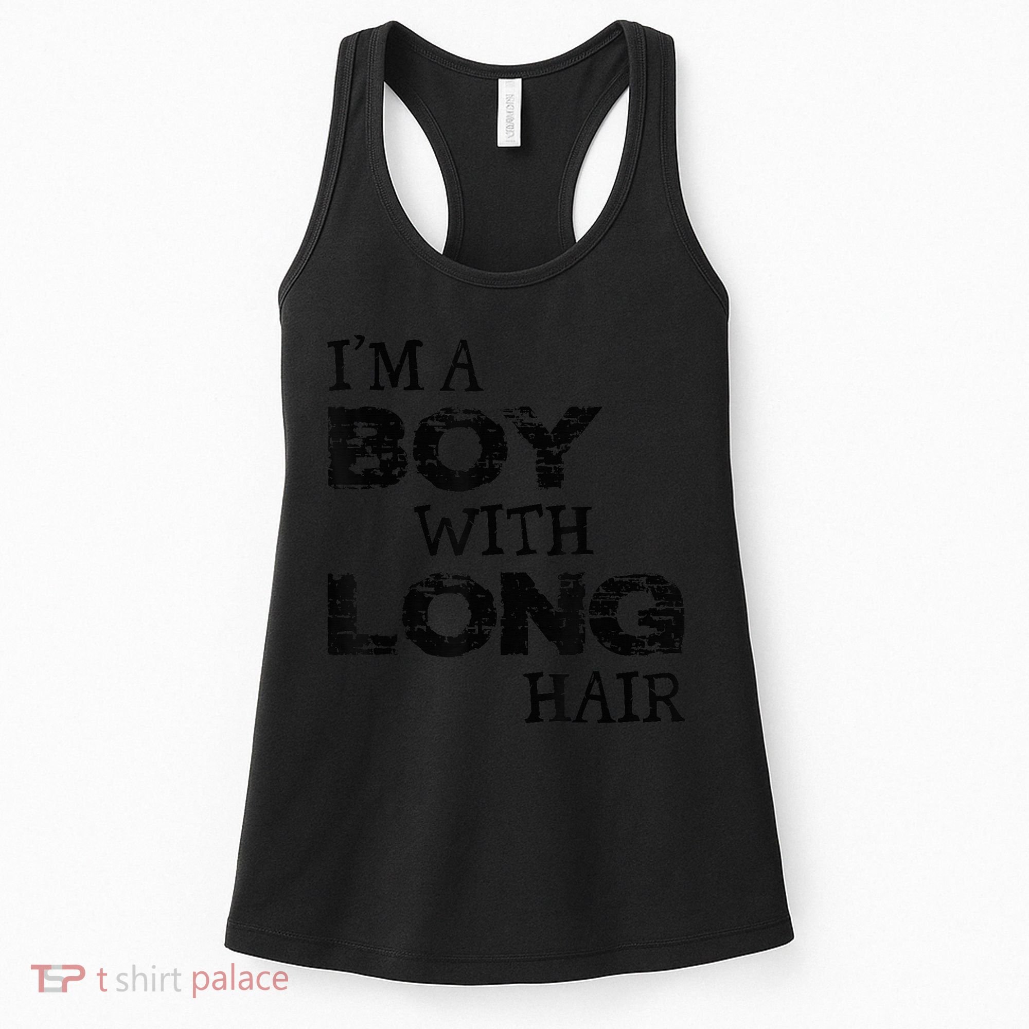 I'm A Boy With Long Hair Funny kid boy Cool Long Hair Women's Tank Top