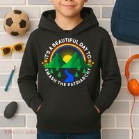 It's A Beautiful Day To Smash The Patriarchy Kids Hoodie thumb 2