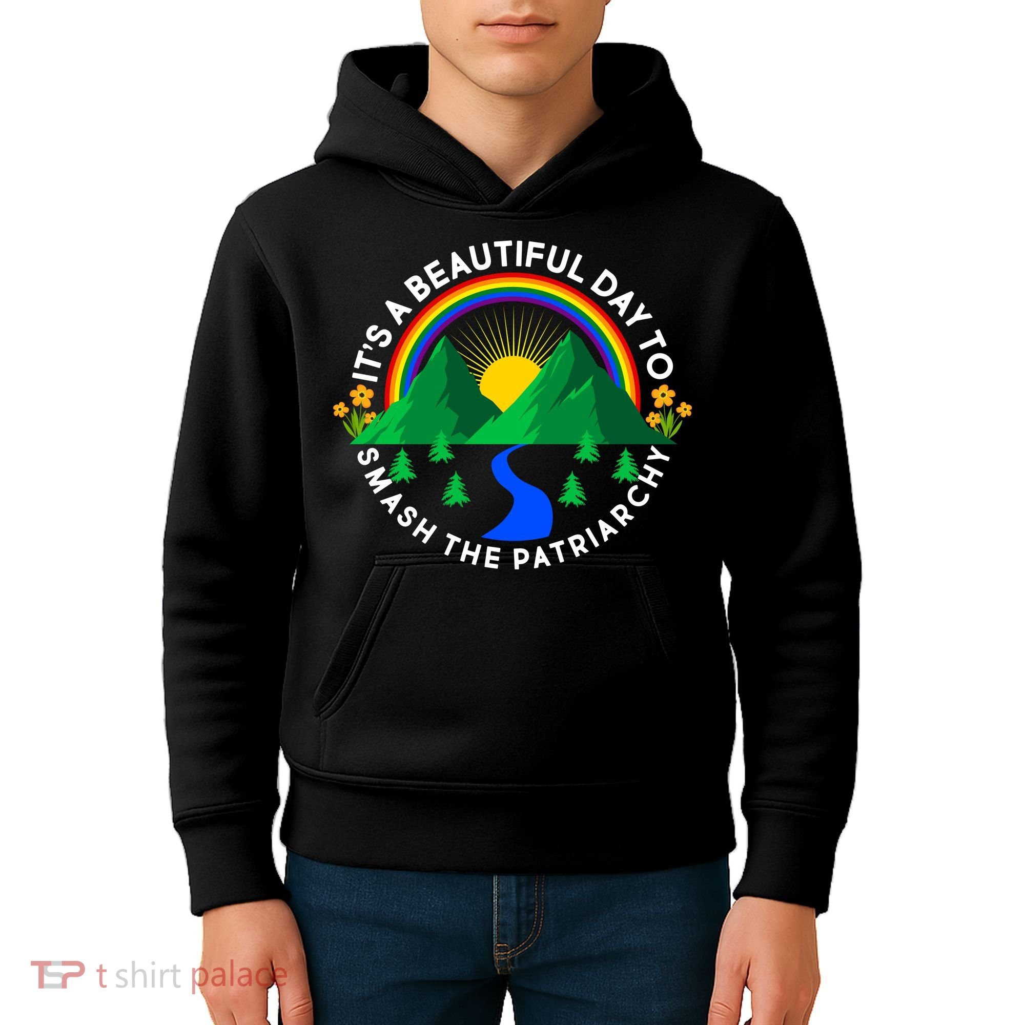 It's A Beautiful Day To Smash The Patriarchy Kids Hoodie