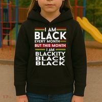 I Am Black Every Month Juneteenth Blackity Kids Hoodie thumb 3