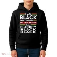 I Am Black Every Month Juneteenth Blackity Kids Hoodie thumb 4