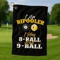 I Am Bipooler Snooker Game Billiards Lover Pool Player Golf Towel thumb 1