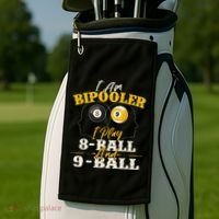 I Am Bipooler Snooker Game Billiards Lover Pool Player Golf Towel thumb 2