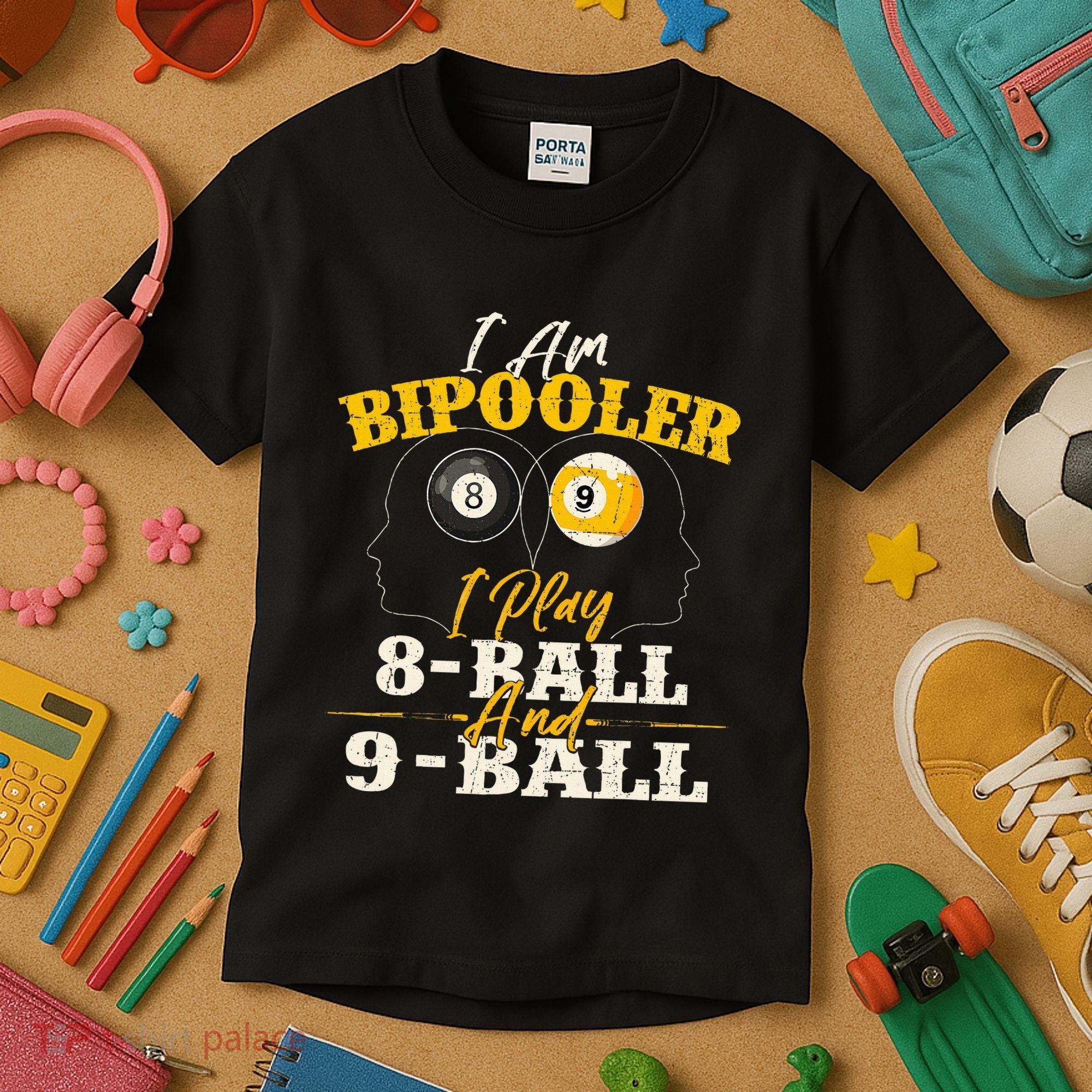 I Am Bipooler Snooker Game Billiards Lover Pool Player Kids T-Shirt