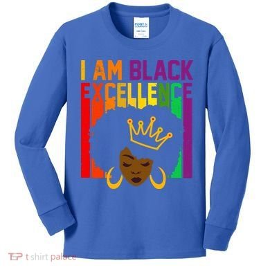 I Am Black Excellence Kids Long Sleeve Shirt