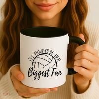 ILl Always Be Her Biggest Fan Volleyball Mom And Dad Gift Coffee Mug thumb 3