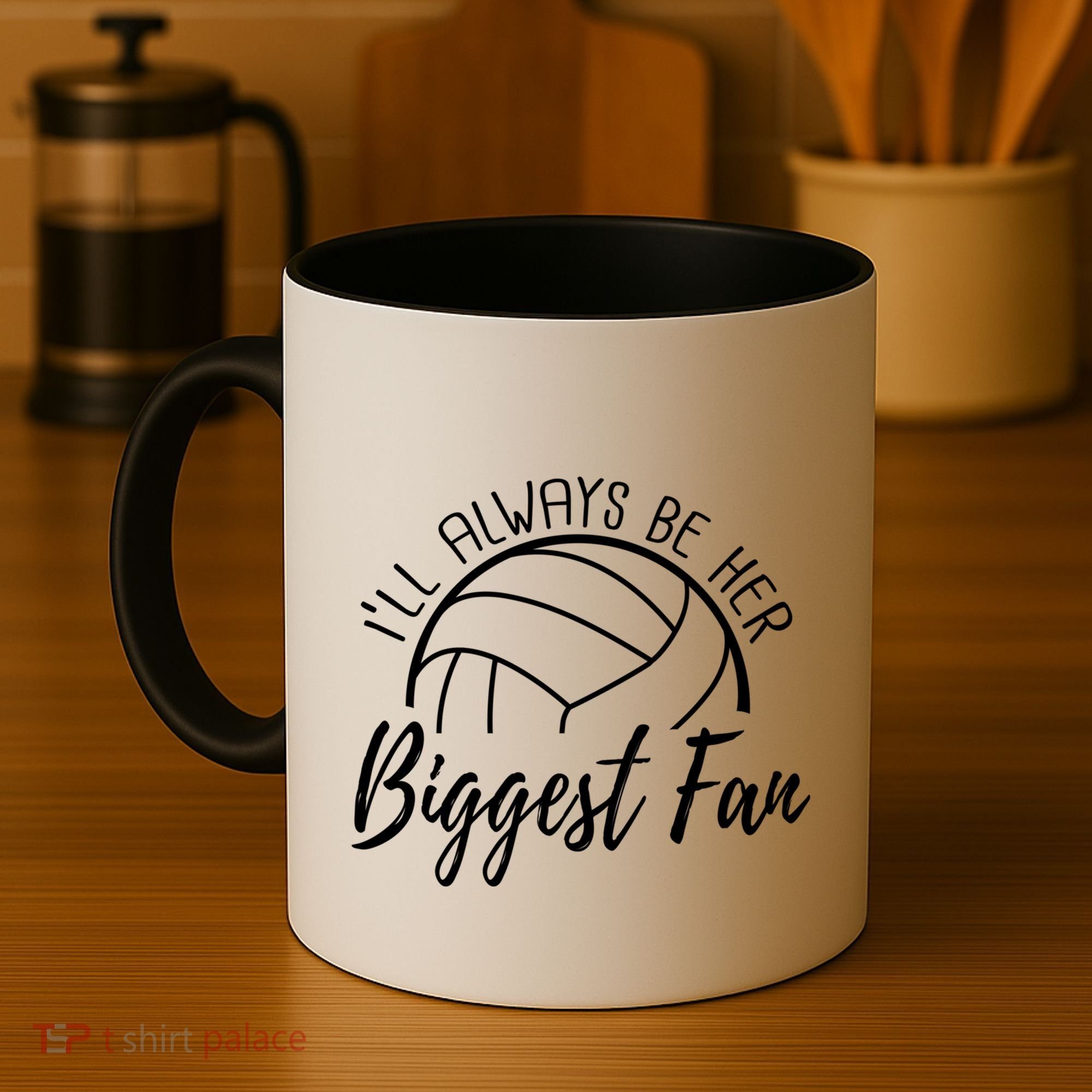 ILl Always Be Her Biggest Fan Volleyball Mom And Dad Gift Coffee Mug