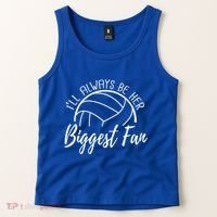 ILl Always Be Her Biggest Fan Volleyball Mom And Dad Gift Tank Top thumb 2