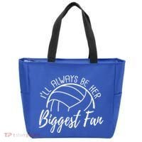 ILl Always Be Her Biggest Fan Volleyball Mom And Dad Gift Tote Bag thumb 0