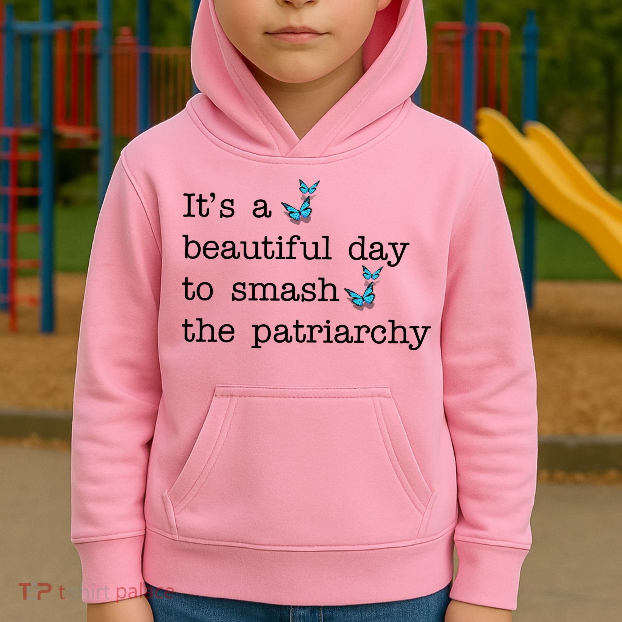 It's A Beautiful Day To Smash The Patriarchy Feminism Kids Hoodie