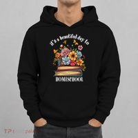 Its A Beautiful Day To Homeschool Books Flowers Butterflies Hoodie thumb 0