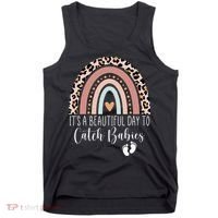 Its A Beautiful Day To Catch Babies Midwife LD Nurse Rainbow Tank Top thumb 0