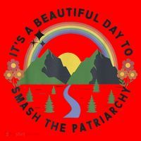 It's A Beautiful Day To Smash The Patriarchy Retro Feminism Santa Hat thumb 1