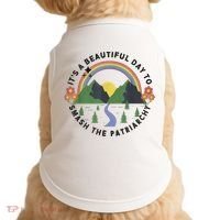 It's A Beautiful Day To Smash The Patriarchy Retro Feminism Doggie Tank thumb 0