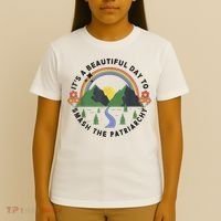 It's A Beautiful Day To Smash The Patriarchy Retro Feminism T-Shirt thumb 4