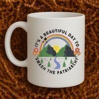 It's A Beautiful Day To Smash The Patriarchy Retro Feminism Coffee Mug thumb 2