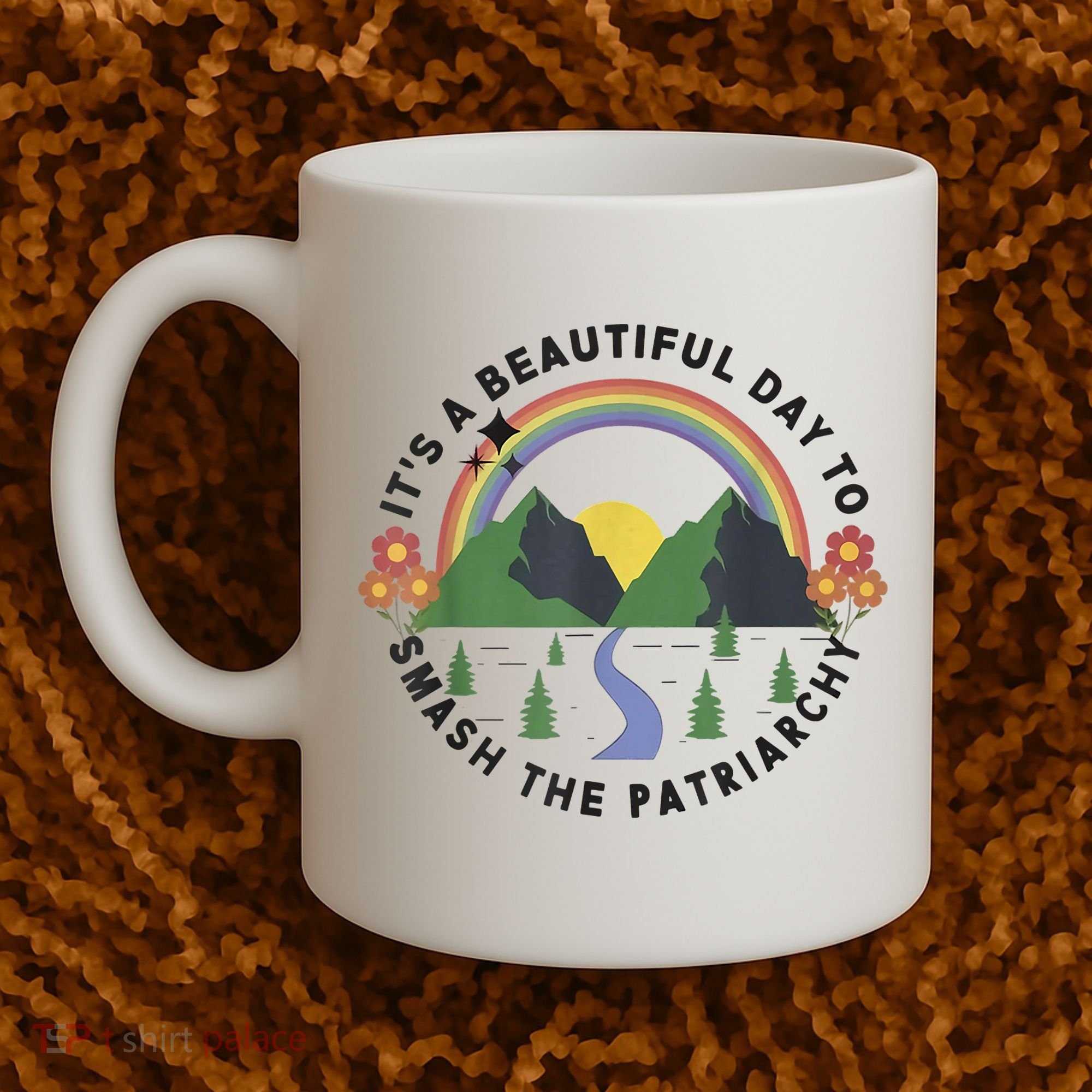 It's A Beautiful Day To Smash The Patriarchy Retro Feminism Coffee Mug