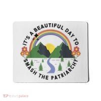 It's A Beautiful Day To Smash The Patriarchy Retro Feminism Mousepad thumb 0