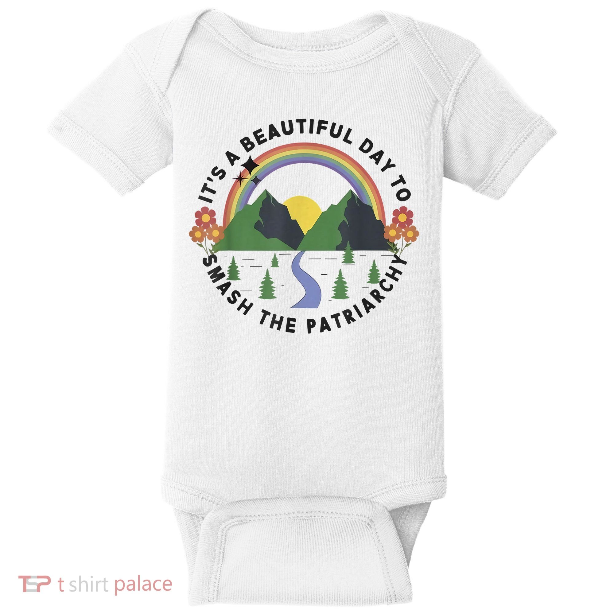 It's A Beautiful Day To Smash The Patriarchy Retro Feminism Baby Bodysuit