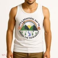It's A Beautiful Day To Smash The Patriarchy Retro Feminism Tank Top thumb 3