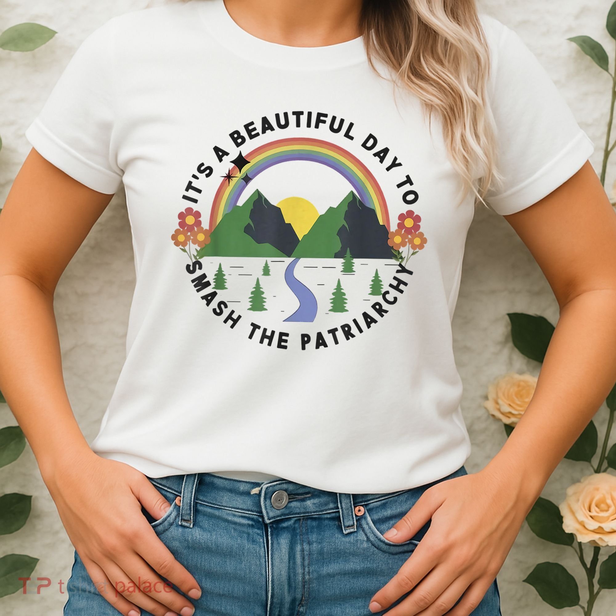 It's A Beautiful Day To Smash The Patriarchy Retro Feminism Women's T-Shirt
