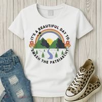 It's A Beautiful Day To Smash The Patriarchy Retro Feminism Women's T-Shirt thumb 3