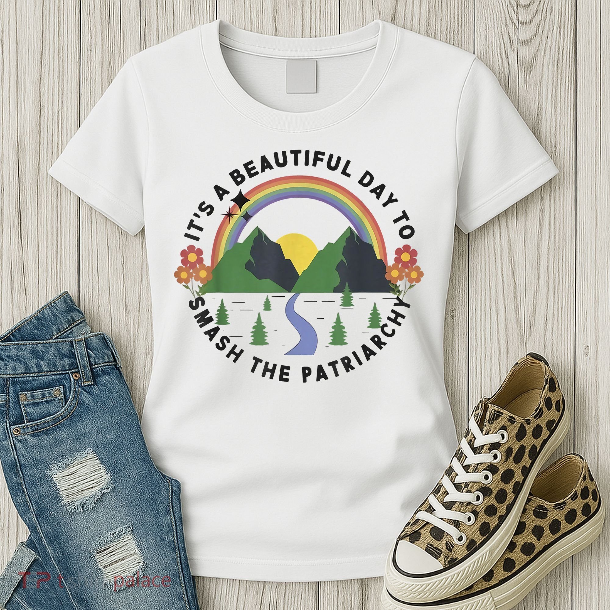 It's A Beautiful Day To Smash The Patriarchy Retro Feminism Women's T-Shirt