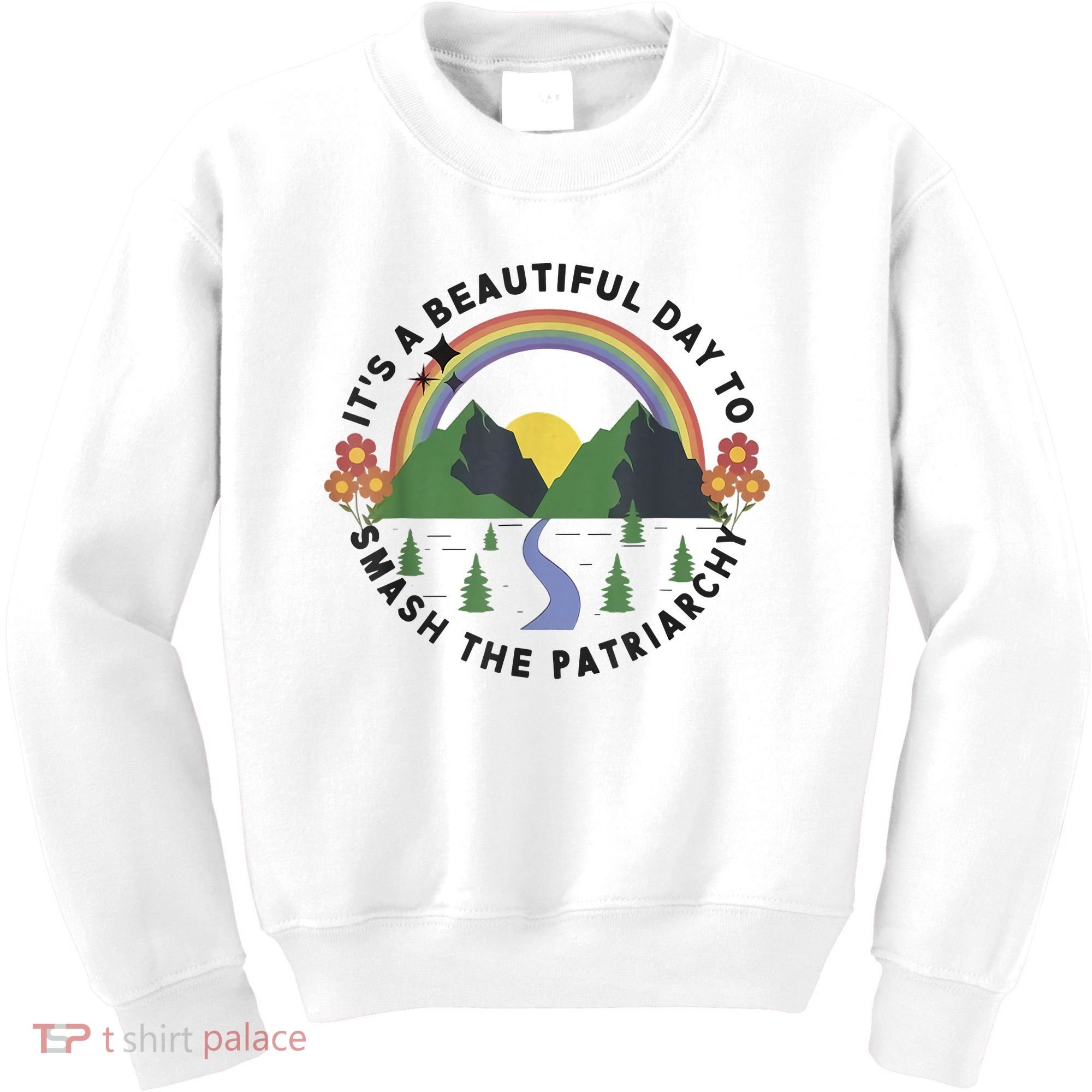 It's A Beautiful Day To Smash The Patriarchy Retro Feminism Kids Sweatshirt