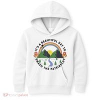 It's A Beautiful Day To Smash The Patriarchy Retro Feminism Kids Hoodie thumb 0