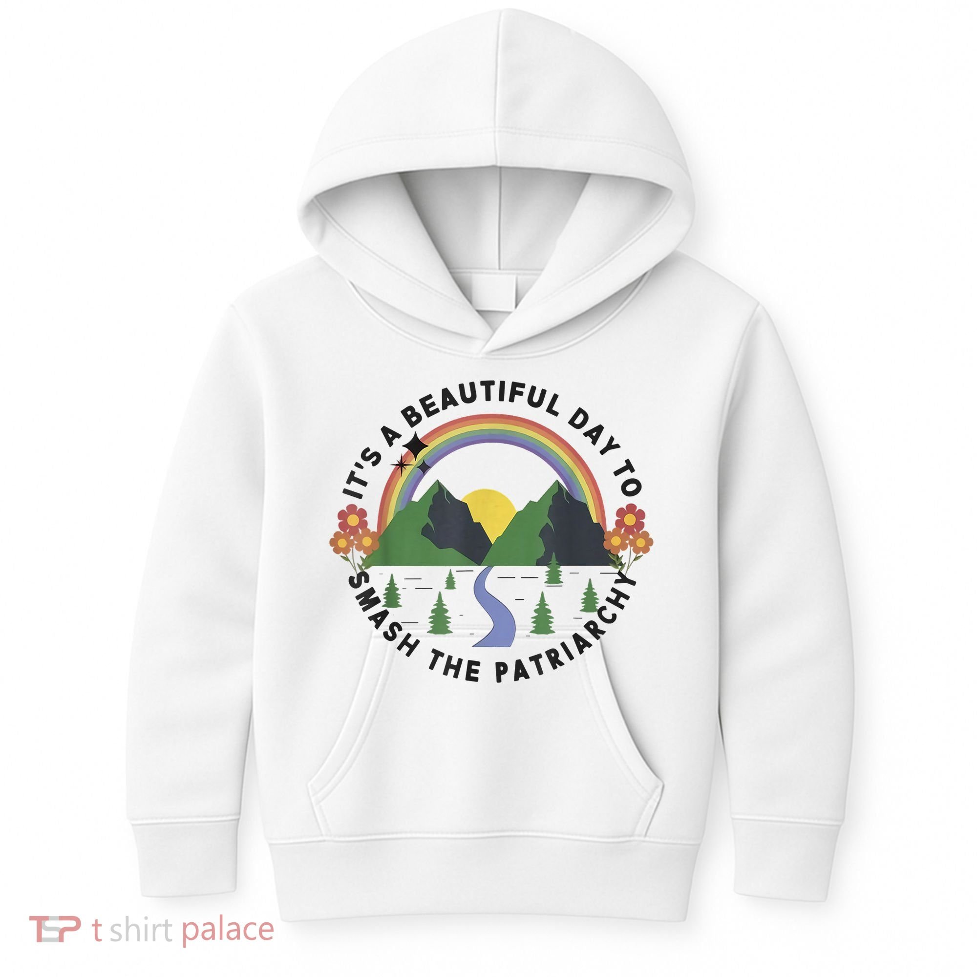 It's A Beautiful Day To Smash The Patriarchy Retro Feminism Kids Hoodie