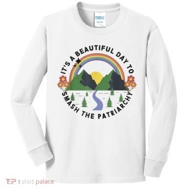 It's A Beautiful Day To Smash The Patriarchy Retro Feminism Kids Long Sleeve Shirt