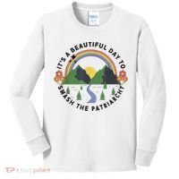 It's A Beautiful Day To Smash The Patriarchy Retro Feminism Kids Long Sleeve Shirt thumb 0