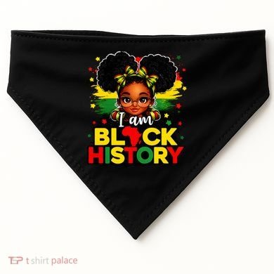 I Am Black History Coquette Pride African USA-Made Doggie Bandana