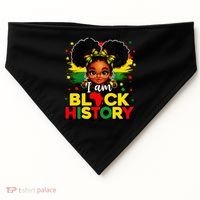 I Am Black History Coquette Pride African USA-Made Doggie Bandana thumb 0